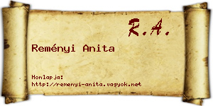 Reményi Anita névjegykártya