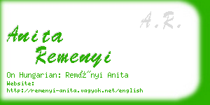 anita remenyi business card